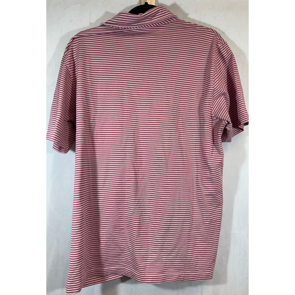 Vineyard Vines Polo Shirt Mens L Pink White Striped Whale Performance Pima A35 - Picture 4 of 6